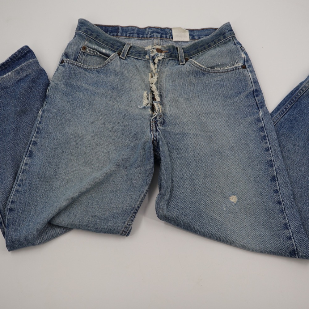 Brittania Relaxed Fit Jeans Mens 33x30 Blue‎ Vintage 1996 Thrashed Distressed